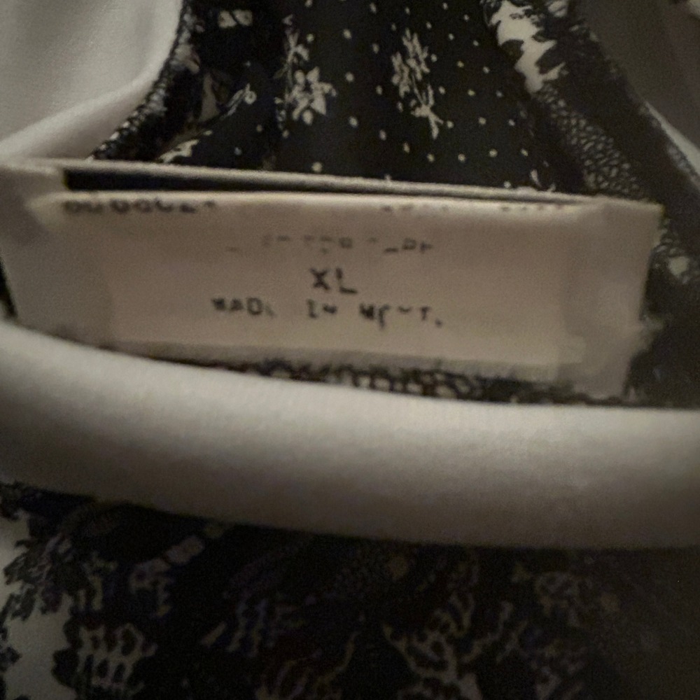 A.Byer Skirt Womens‎ XL Hi Low Black White Patchwork Print Boho Artsy Eclectic - Picture 6 of 9